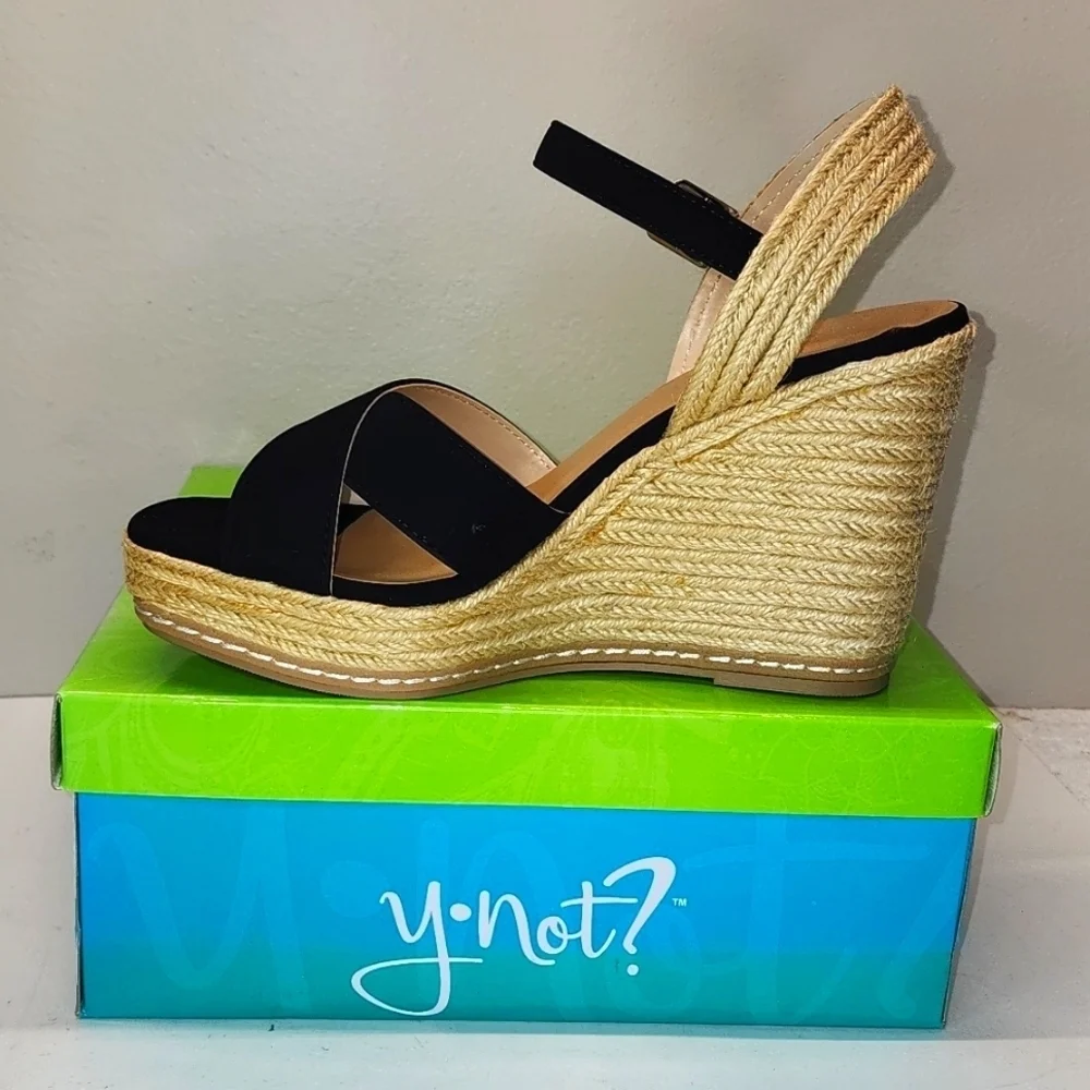 Y not espadrille sandals nwb